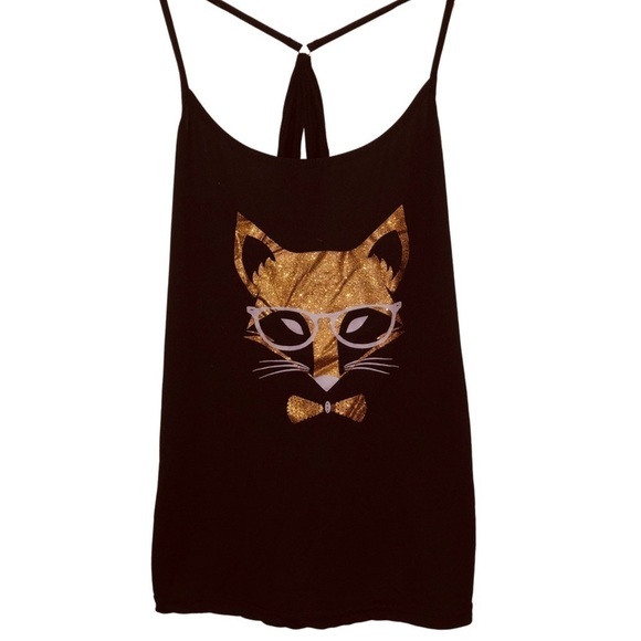 3/$25 🍄 Daisy Fuentes Shimmery Gold Fox Tank Size Large - Picture 1 of 5